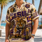 PREMIUM LSU HAWAIIAN SHIRT PDL