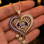 LSUT Solid Gold Chain with Diamond Pendant TTTT