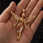 NVN Solid Gold Chain with Diamond Pendant TTTT