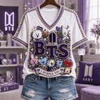 Premium BTS V-neck Shirt NPL