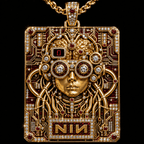 NIN Solid Gold Chain with Diamond Pendant TTTT