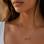 DIOO Solid Gold Chain with Diamond Pendant BMD
