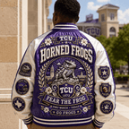 PREMIUM TCU SATIN BASEBALL JACKET NTNA