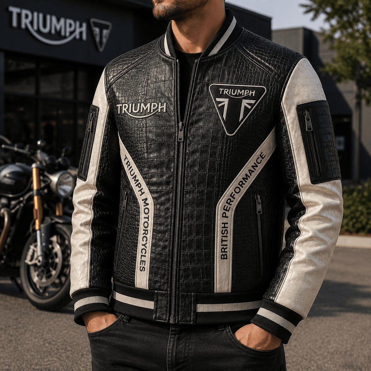 Premium TRI Leather Zipper Jacket TNSM