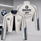 Premium BW Cropped Leather Zipper Jacket TNSM