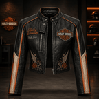 Premium HLDV Cropped Leather Zipper Jacket TNSM