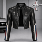 Premium MUST Cropped Leather Zipper Jacket TNSM