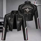 Premium MUST Cropped Leather Zipper Jacket TNSM