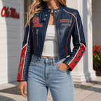 Premium OMR Cropped Leather Zipper Jacket TNSM