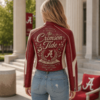 Premium ACT Cropped Leather Zipper Jacket TNSM