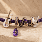 PRCE round braided leather cord Charm Bracelet Set NHVH