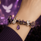 PRCE round braided leather cord Charm Bracelet Set NHVH