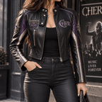Premium CHER Cropped Leather Zipper Jacket PVNA