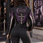 Premium CHER Cropped Leather Zipper Jacket PVNA