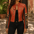 Premium SKRA Cropped Leather Zipper Jacket TTMH