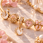 SWAN Gold Charm Bracelet Set PTT