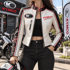 Premium KYC Cropped Leather Zipper Jacket PVNA