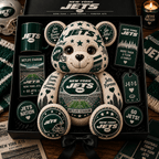 NYJ Bear Custom Shaped Pillow