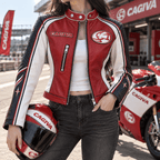 Premium CGV Cropped Leather Zipper Jacket PVNA