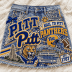 PITTS Embellished Denim Skirt NTKO