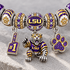 LSU Silver Charm Bracelet Set NTTB