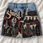 GOST Embellished Denim Skirt DNBN