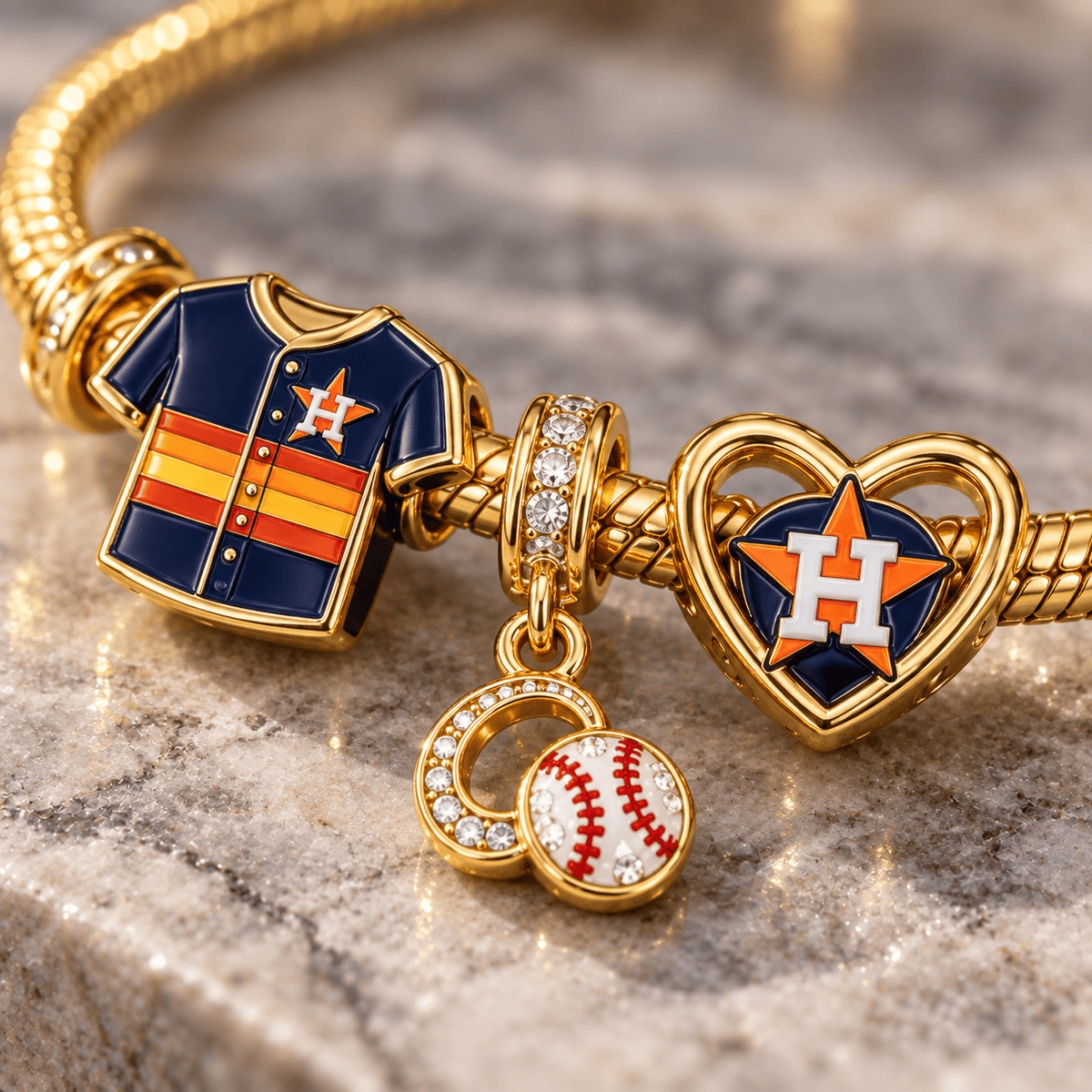 HTA Gold Charm Bracelet Set PTKL