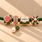 AKA Braided Leather Charm Bracelet Set NHVH
