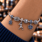 NYY Silver Charm Bracelet Set HQH