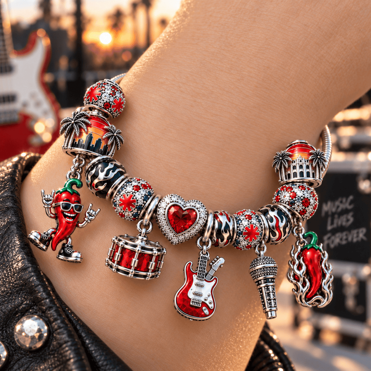 RLST Silver Charm Bracelet Set NTTB