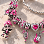 PNK Silver Charm Bracelet Set NTTB