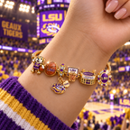 LSU Gold Charm Bracelet Set TTTT