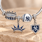 NYY Silver Charm Bracelet Set TMH