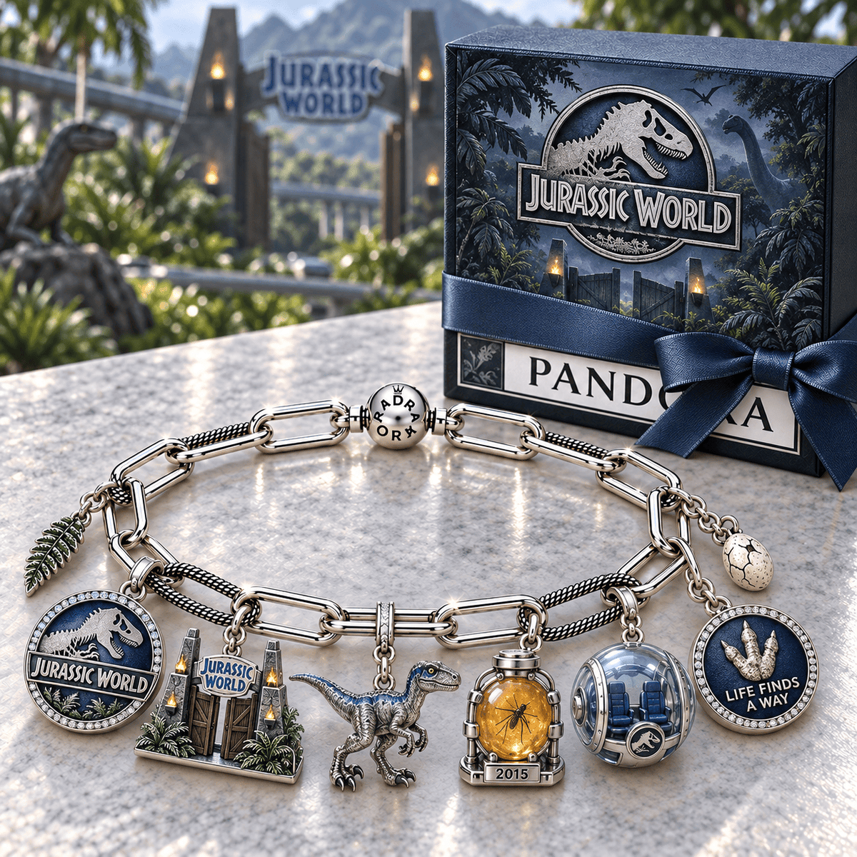 JRSW Silver Charm Bracelet Set NTVA