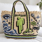 BLE Straw-Style Embellished Tote Bag DNBN
