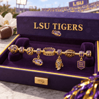 LSU Gold Charm Bracelet Set HQH