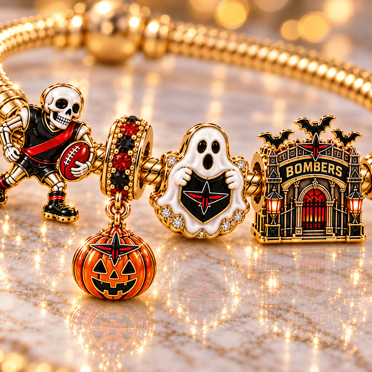 EDB Gold Charm Bracelet Set NHVH