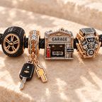 CVL Braided Leather Charm Bracelet Set NHVH
