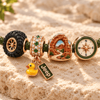 JEP Braided Leather Charm Bracelet Set NHVH