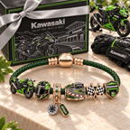 KAWA Braided Leather Charm Bracelet Set NHVH
