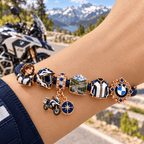 BM Braided Leather Charm Bracelet Set NHVH