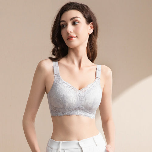 Adjustable Full Cup Bra Pure Cotton Breathable Comfortable Large Size Thin Model Cup Bra for Flabby Arm And Big Breast Women