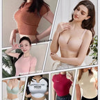 Adjustable Summer New Arrival Bra Women's Invisible Thin Gathered Comfortable Breathable Red Side Effect Reduction Push up Un...